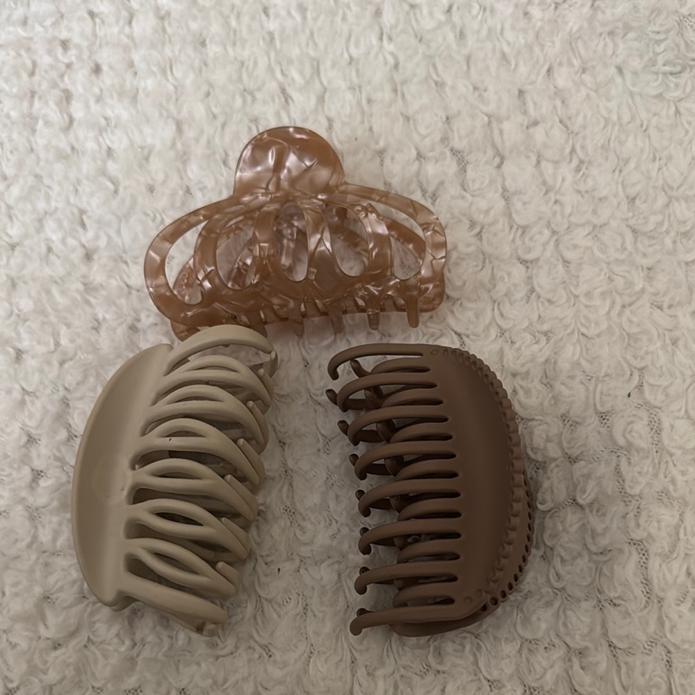 Elegant Brown and Tan Hair Claw Set
